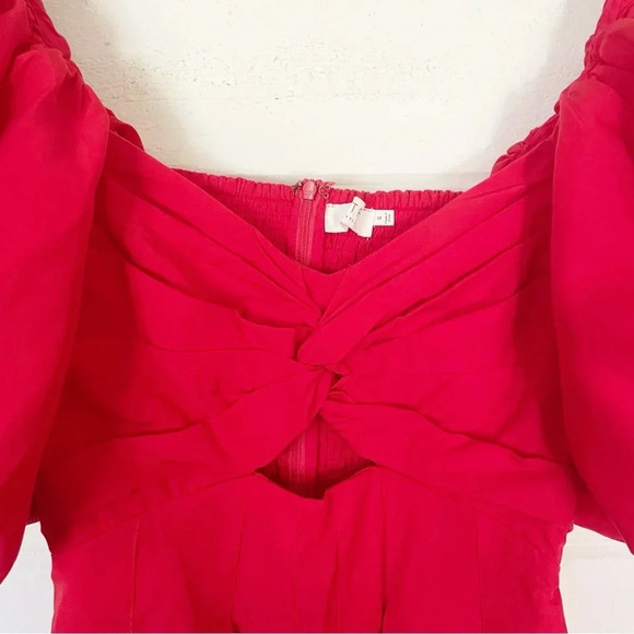 Like new! ASTR The Label Serilda Cutout Puff Sleeve Red Lyocell Mini Dress Small - Picture 12 of 15